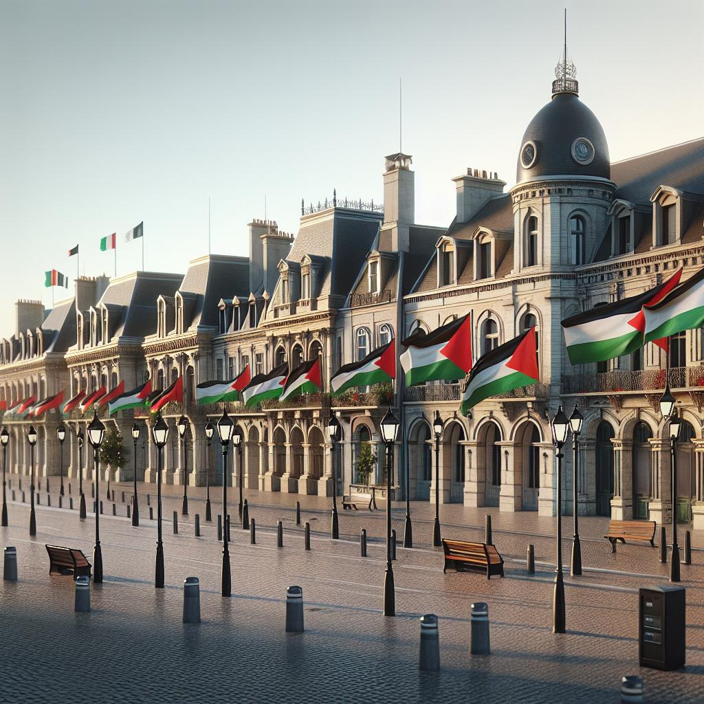 Drapeaux palestiniens mairies France