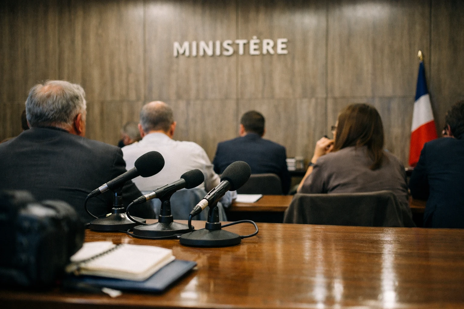 Briefing de presse dans un ministère français après une attaque maritime dans le détroit d’Ormuz