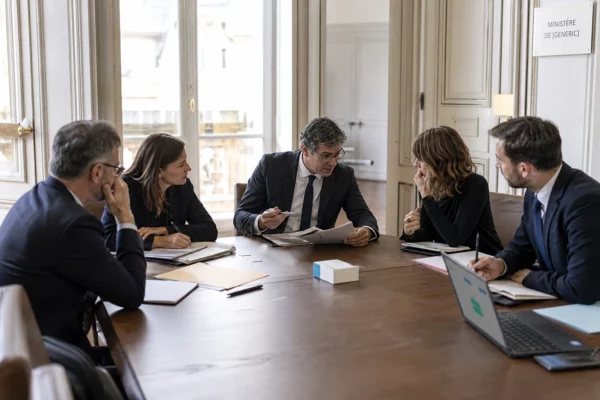 Réunion de fonctionnaires dans un ministère parisien autour d’un dépistage salivaire antidrogue