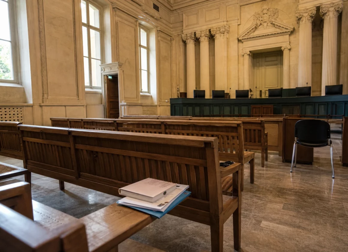 Salle de justice française à Vannes après une rencontre sur la protection des victimes et des enfants