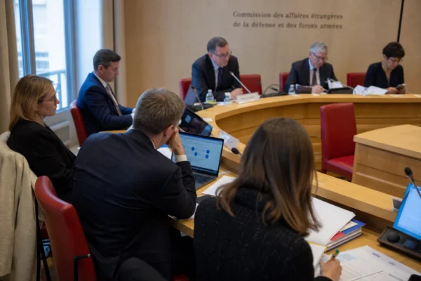 Commission française réunie autour de microphones pour examiner une opération d’ingérence numérique étrangère