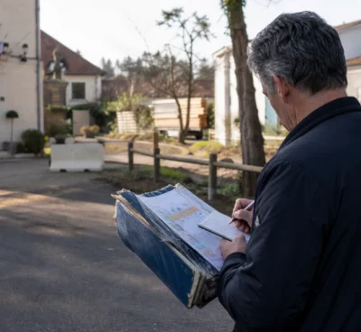 Élu local anonyme prenant des notes devant une mairie du Porge après l’incendie en Gironde