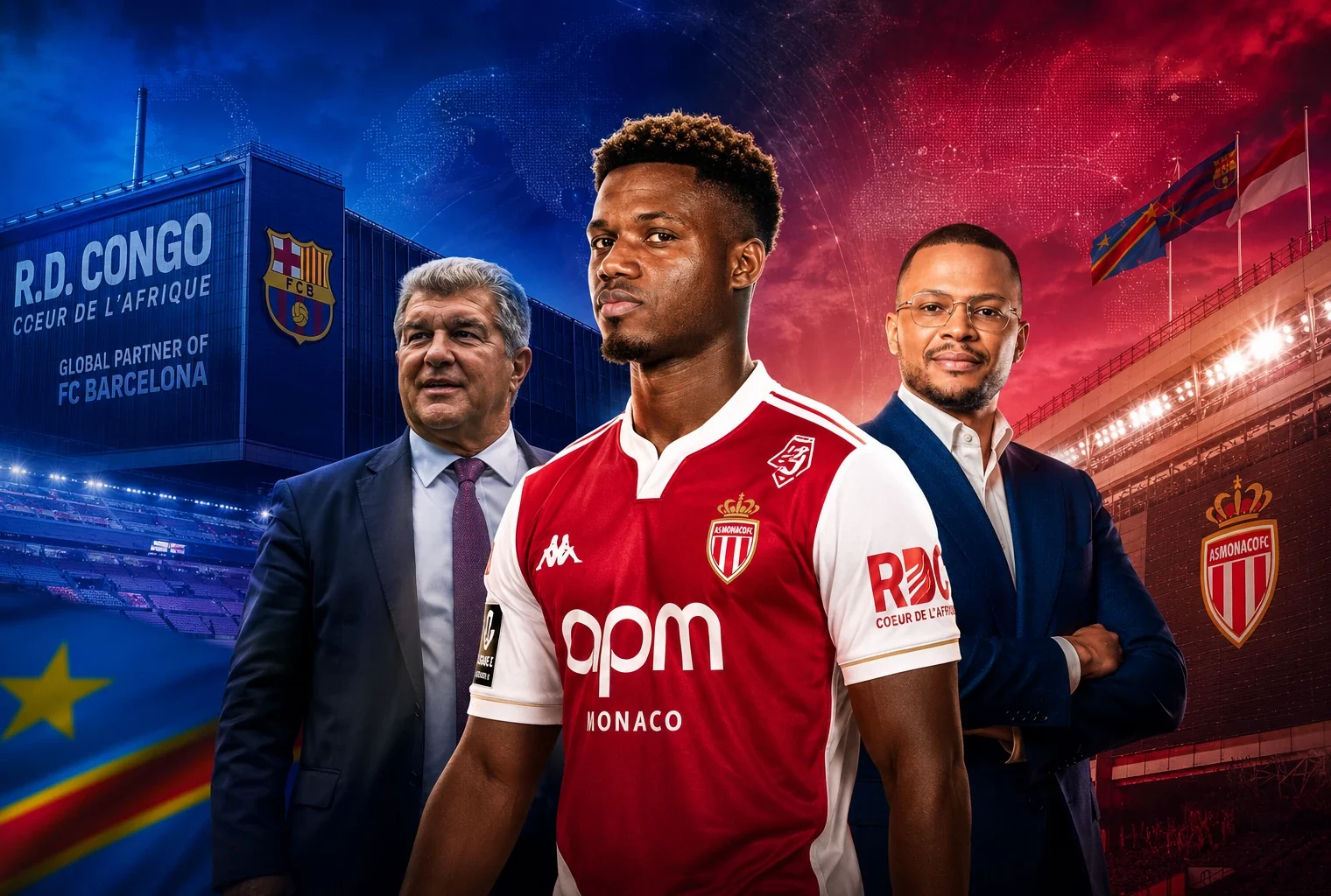 La RD Congo au cœur de ses partenariats sportifs avec l’AS Monaco et le FC Barcelone, entre football et rayonnement international.
