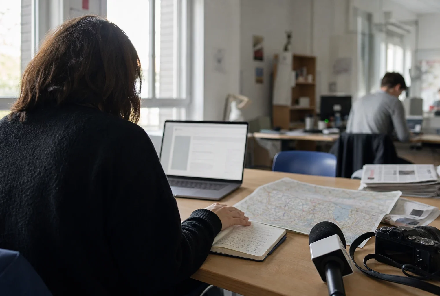 Journaliste préparant un sujet sur la fiscalité des héritages dans une rédaction locale française
