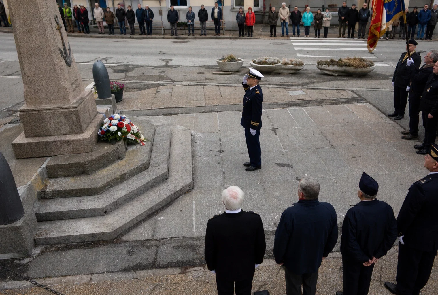 À Saint-Pierre, le monument aux morts où Emmanuel Macron doit déposer une gerbe lors de sa visite.