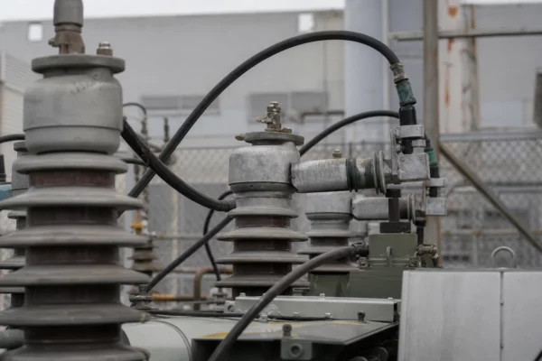 Un poste électrique avec ses transformateurs et ses clôtures, image liée à la protection des infrastructures et à l’énergie.