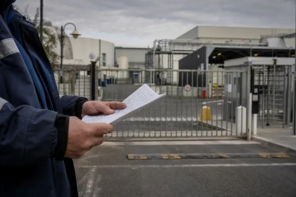 Un site industriel sécurisé en France, évoquant la protection des infrastructures critiques face aux menaces hybrides.