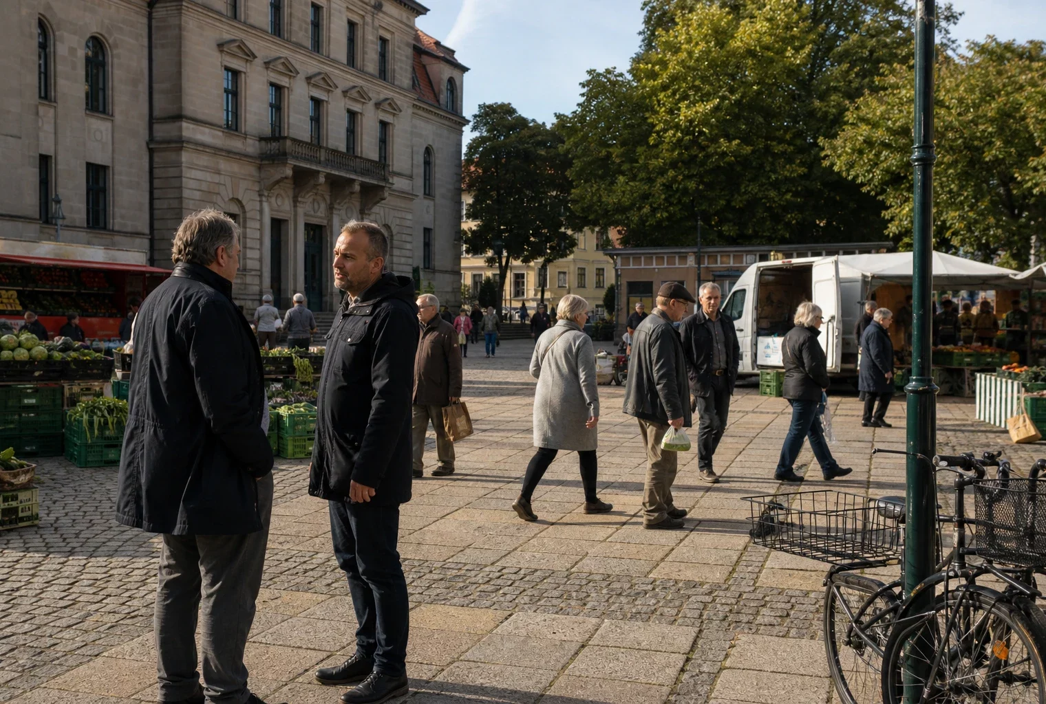 Habitants anonymes dans une rue de Magdebourg après la victoire régionale de l’AfD en Saxe-Anhalt