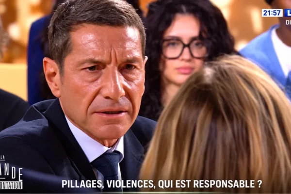 David Lisnard face à une étudiante lors de l’émission « La Grande Confrontation » sur LCI.